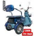 Електричний трицикл Corso Power Jet JT-933014 (1200W, 72V/28Ah) запас ходу 75 км.